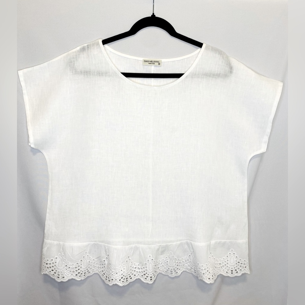 Terzo Millennio. Women's Size M. 100% Linen Shirt. Made in Italy.